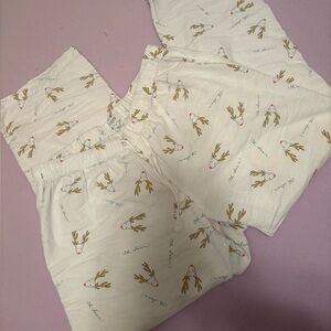 Jcrew Holiday White Reindeer Pajamas